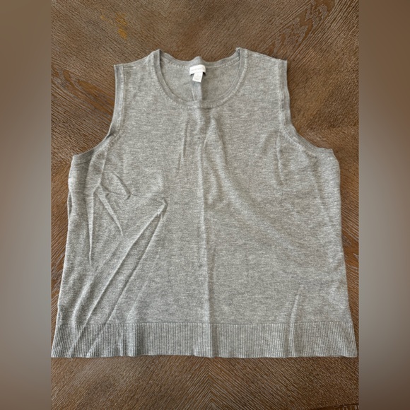 Charter Club Gray Round Neck KNIT Tank Top Large Armpit To Armpit 20”Length 23” - Picture 1 of 6